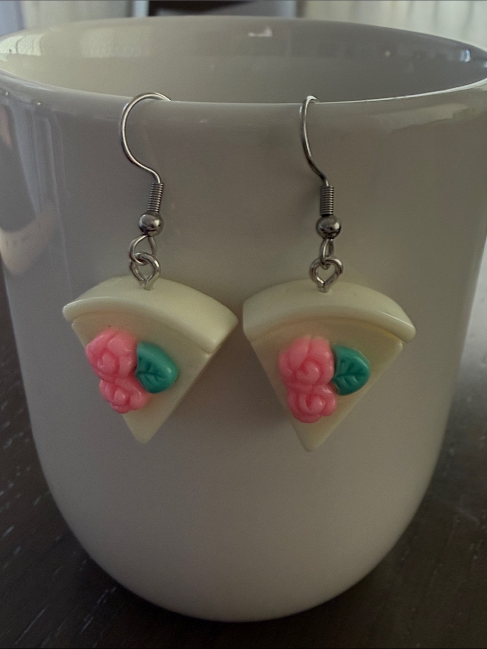 Cake Slice Earrings Handmade Acrylic Jewelry